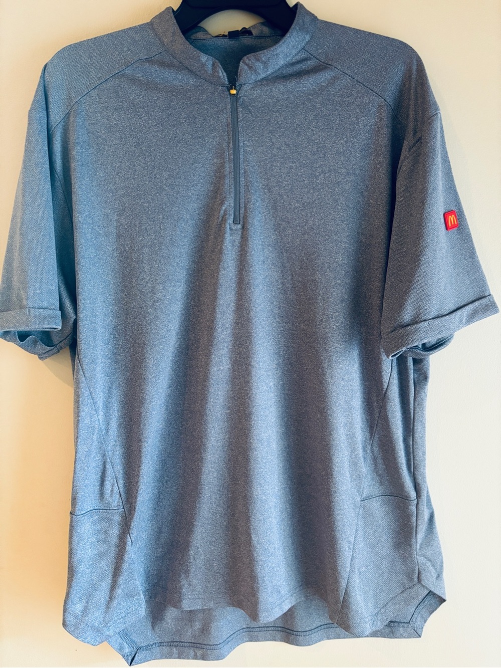 Blue McDonald's Short Sleeve Quarter-Zip Shirt - Large